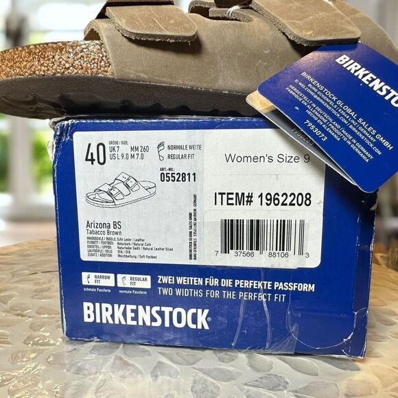 Birkenstock Arizona BS Leather Tobacco Brown Sandals Size EU 40 Regular Fit NIB - Picture 11 of 12